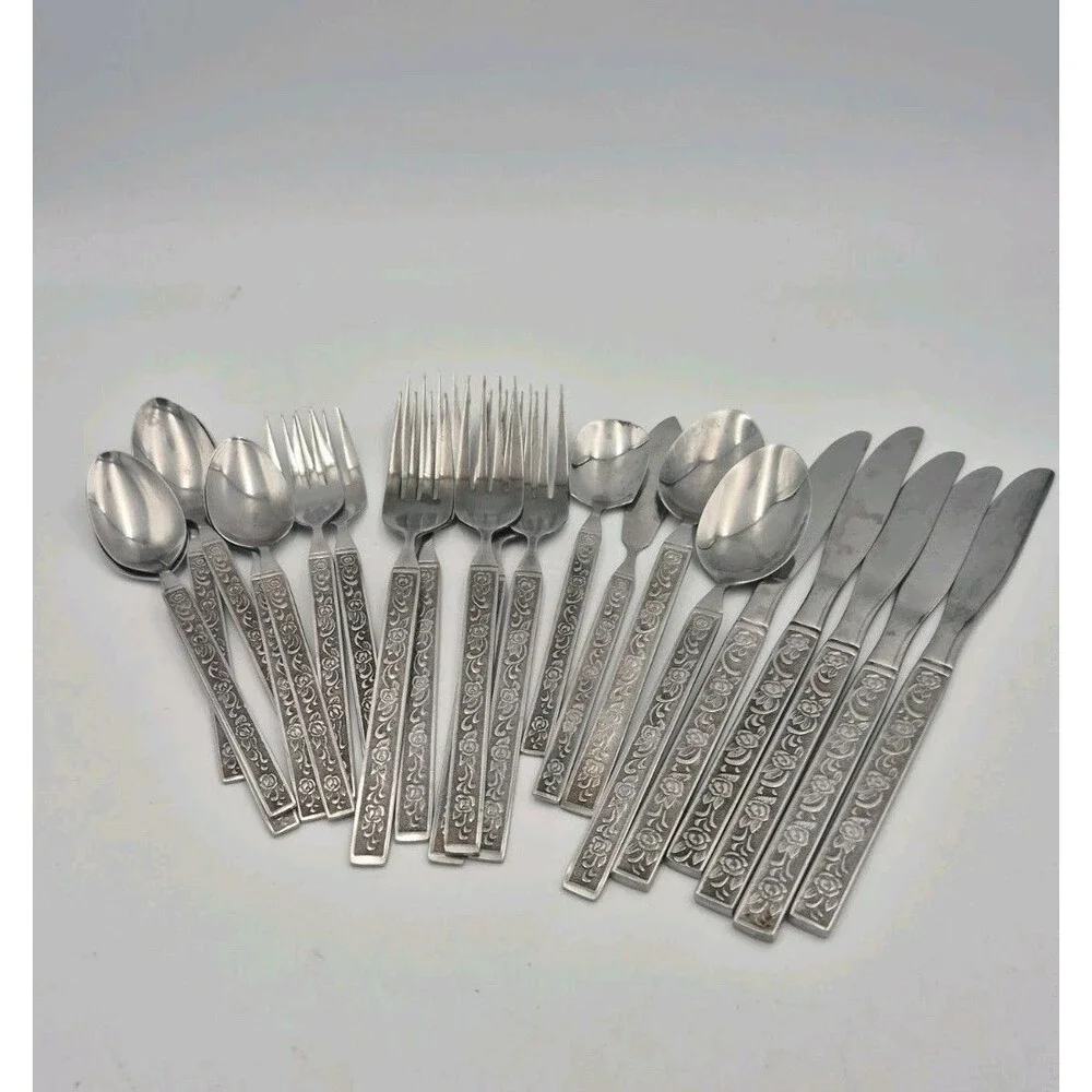 Vintage National Stainless Costellano Design 22 Piece setting Taiwan Jam Knife